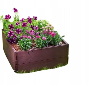 Obrzeże, grządka modułowa tworzywo sztuczne 57,5 cm x 13,5 cm brązowy