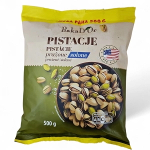 PISTACJE PRAŻONE SOLONE BAKADOR MEGA PAKA 500g