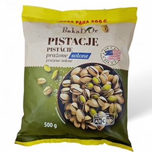 PISTACJE PRAŻONE SOLONE BAKADOR MEGA PAKA 500g