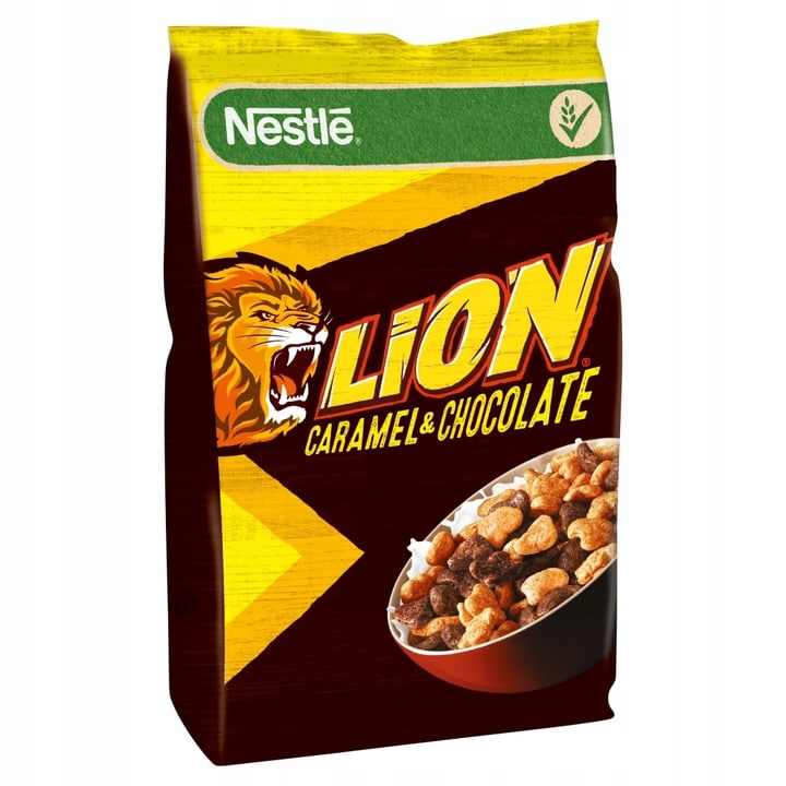 Nestle Lion Płatki śniadaniowe  karmel i czekolada 375 g