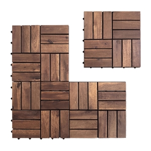 Drewniane płytki podłogowe tarasowe 4 sztuki  31 x 31 x 2,4 cm  DecoTeam