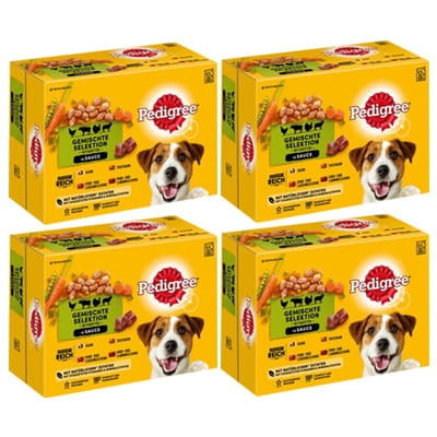 Mokra karma PEDIGREE Adult dla psów w sosie  4 smaki saszetka 4 x 12x100g.jpg