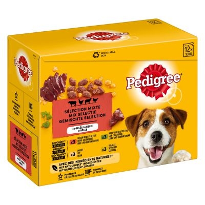 Mokra karma PEDIGREE Adult dla psów  w galaretce 4 smaki saszetka 12x100g.jpg