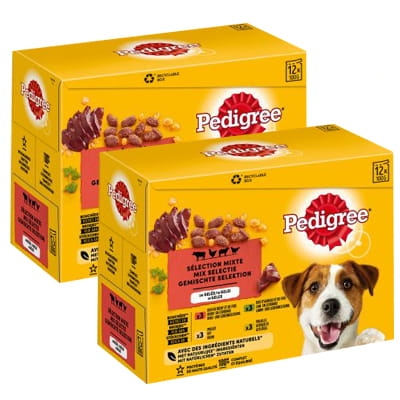 Mokra karma PEDIGREE Adult dla psów  w galaretce 4 smaki saszetka 2x 12x100g.jpg