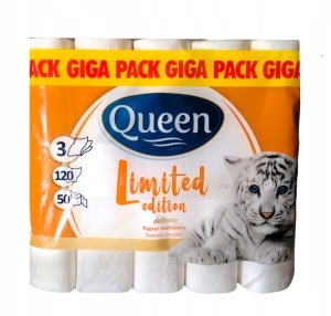 Papier toaletowy bezzapachowy Queen Giga Pack 3 warstwy 50 sztuk