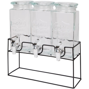 Komplet słoików z kranikiem 3x1,5L dozownik dystrybutor do lemoniady, soku