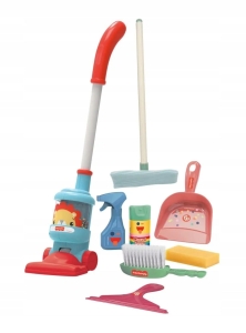 Odkurzacz dziecięcy Fisher-Price + zmiotka gąbka spray i akcesoria prezent