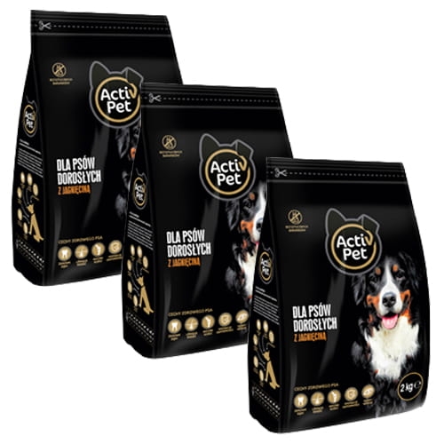 Karma sucha z Jagnięciną dla psów dorosłych  3x2 kg Activ Pet.jpg