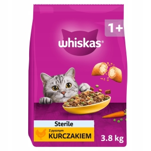 Whiskas Sterile Sucha karma dla kotów z kurczakiem 3,8 kg 