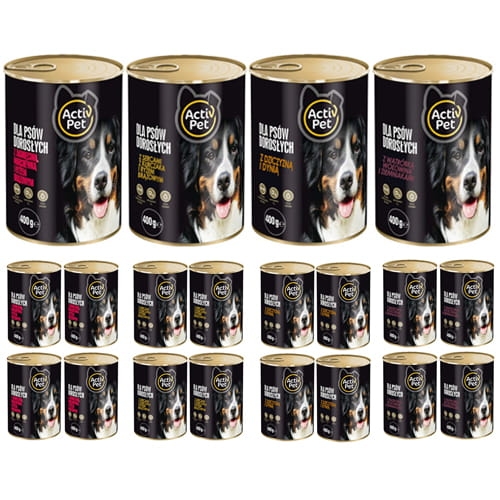 Karma mokra dla psa  MIX smaków 20x400g Activ Pet.jpg