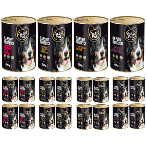 Karma mokra dla psa MIX smaków 20x400g Activ Pet