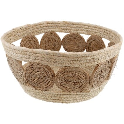 Kosz pleciony z juty i liścia kukurydzy 30 x 22 x 15 cm.jpg