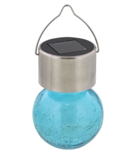 Solarna lampa wisząca 6 x 11 cm niebieska