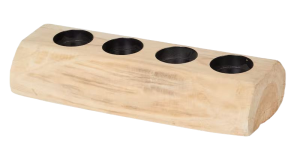 Drewniany świecznik do podgrzewaczy 28 x 11 x 6 cm 4 świeczki
