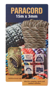 Paracord linka wielofunkcyjna 3 mm x 15 m brązowa