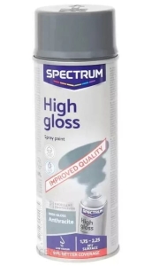 Farba w sprayu wysoki połysk ANTRACYT 400 ml Spectrum