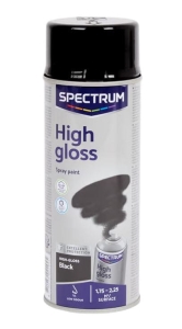 Farba w sprayu wysoki połysk Spectrum 400 ml Czarny