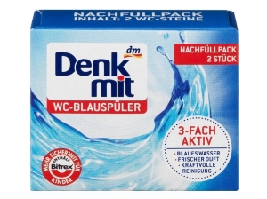 Denkmit Kostki do WC barwiące wodę niebieskie zapas 2 szt