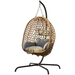 Fotel wiszący typu kokon 104 x 106 x 198 cm z poduszkami