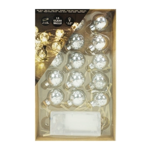 Girlanda świetlna szklana 15 buteleczek LED  srebrne