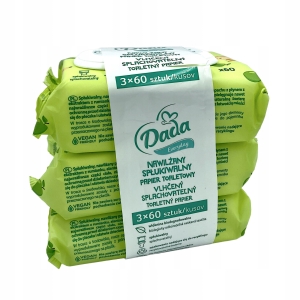 Nawilżany Spłukiwany papier toaletowy Dada 3x60 szt.JABŁKO