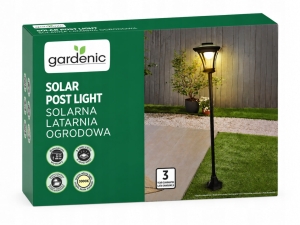 Lampa latarnia zewnętrzna Lampa solarna wbijana Gardenic czarna 155 cm 1 szt.
