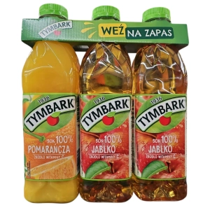 3 x 1l sok Tymbark 1 x pomarańcza 100%, 2 x jabłko  100%