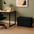 Pufa puf ze schowkiem 76 × 38 × 38 cm – składana, czarna pojemnik – zdjęcie 2