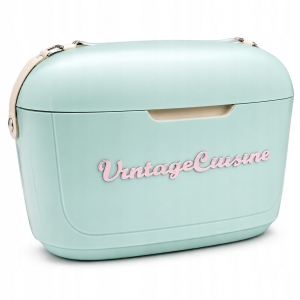 Vintage Cuisine Cooler Box Lodówka turystyczna retro z paskiem 18,8L 1,4kg zielona