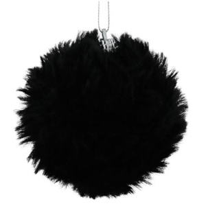 Pluszowa bombka na choinkę Ø 8 cm Czarna 