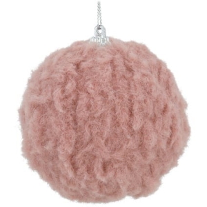 Pluszowa bombka na choinkę Ø 8 cm Różowa