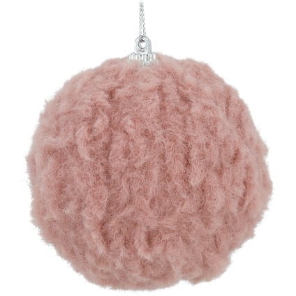 Pluszowa bombka na choinkę Ø 8 cm Różowa.jpg