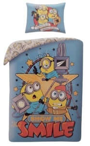 Pościel bawełniana  Minionki Smile 160x200 + 70x80 cm poszewki