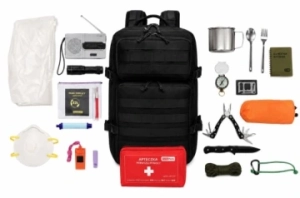 WILD TREK Plecak ewakuacyjny z wyposażeniem 21 elementów mobiPack czarny
