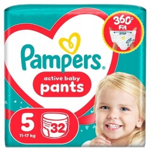 Pieluchomajtki dla dzieci 11-17kg Pampers Active Baby Pants 5, 32 szt.