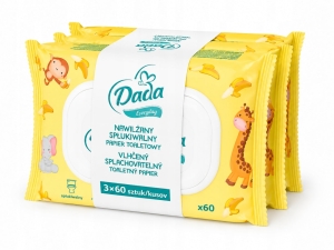 Nawilżany Spłukiwany papier toaletowy Dada 3x60 szt. BANAN