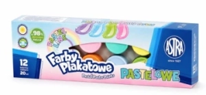 ASTRA Farby plakatowe pastelowe 12 kolorów 20 ml 3+