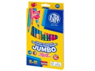 ASTRA Kredki ołówkowe dwustronne Jumbo 12/24 z tęczową kredką