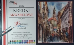 St.Majewski / LOOZart - KREDKI AKWARELOWE - 36 kolorów + pędzelek