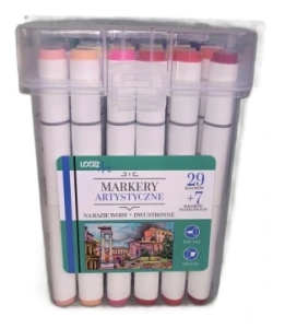 Dwustronne Markery Artystyczne Mazaki Wodne 36 szt 7 Pastelowych Loozz Art