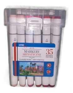 Dwustronne Markery Artystyczne Mazaki Wodne i Blender zest 36 szt Loozz Art