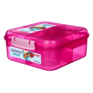SISTEMA LUNCH BOX Śniadaniówka, pojemnik, box BENTO 1250ml Z przegródkami Rożowa