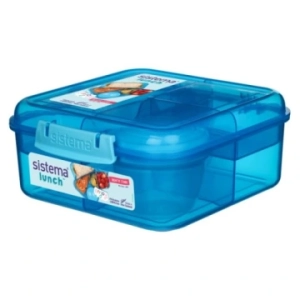 SISTEMA LUNCH BOX Śniadaniówka, pojemnik, box BENTO 1250ml Z przegródkami Niebieski
