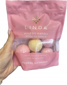 Kule do kąpieli LINDA Floral Harmony 6 x 50 g Róża i kwiat pomarańczy