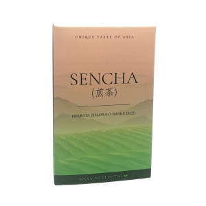 Sencha Herbata zielona liściasta o smaku liczi 70g