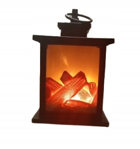 kominek LETHE Ozdobna lampka Z KOMINKIEM LED 12 x 12 x 18cm 789