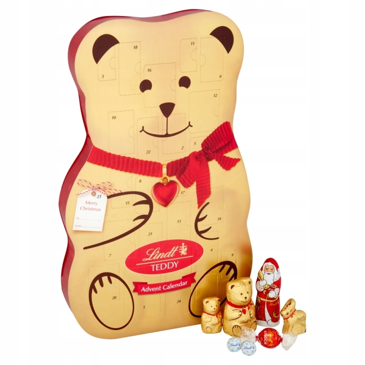 LINDT KALENDARZ ADWENTOWY 3D 240g MIŚ ŚWIĘTA MIKOŁAJ 2026 CZEKOLADKI TEDDY – zdjęcie 4