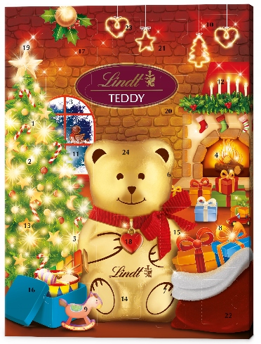 LINDT TEDDY KALENDARZ ADWENTOWY 170G 24 CZEKOLADKI MIŚ PREZENT ŚWIĘTA – zdjęcie 4