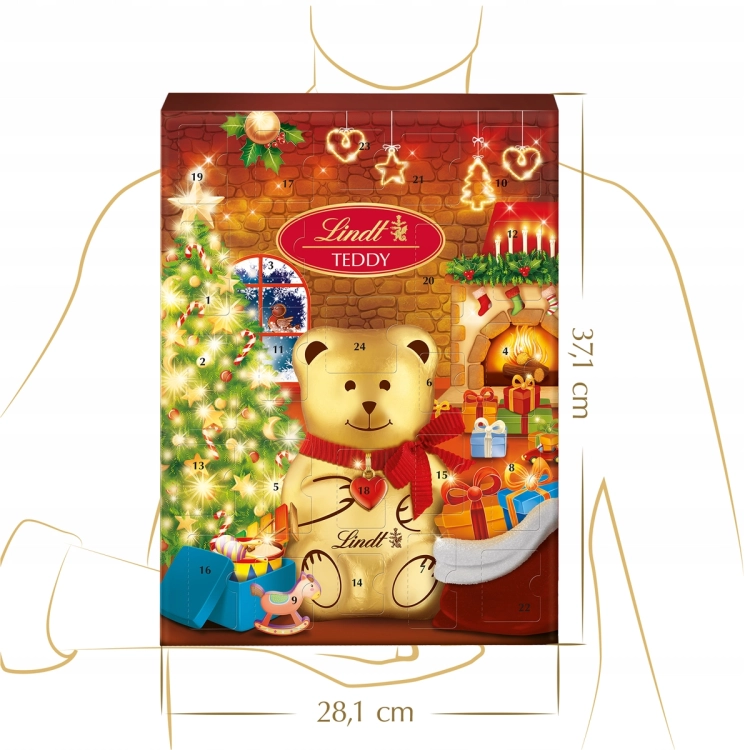LINDT TEDDY KALENDARZ ADWENTOWY 170G 24 CZEKOLADKI MIŚ PREZENT ŚWIĘTA – zdjęcie 11