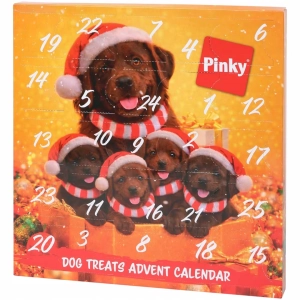 Kalendarz adwentowy dla psa Pinky 24 okienka z przysmakami 215g
